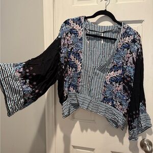 Free People patterned long sleeve top